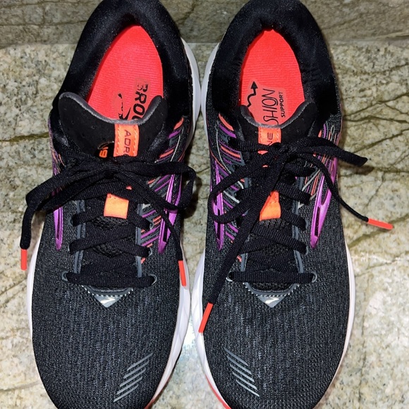 Brooks Adrenaline GTS 19 Womens Running Shoes Black Athletic Sneakers Size 8.5 - Picture 6 of 11